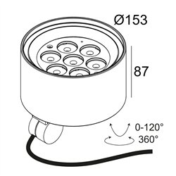 Delta Light Frax Mb Pole Superspot wall lamp