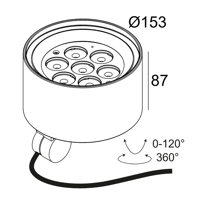 Delta Light Frax Mb Pole Superspot Wandlamp