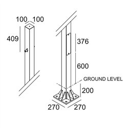 Delta Light POLESANO 6M - 21L BASE Garden lamppost
