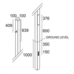 Delta Light POLESANO 6M - 3 ANCHORED Garden lamppost
