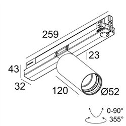 Delta Light SPY 52 TW ADM DIM5 Track lighting fixture