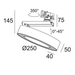 Delta Light SUPER-OH! XS PIVOT 25 ADM DIM8 Track lighting