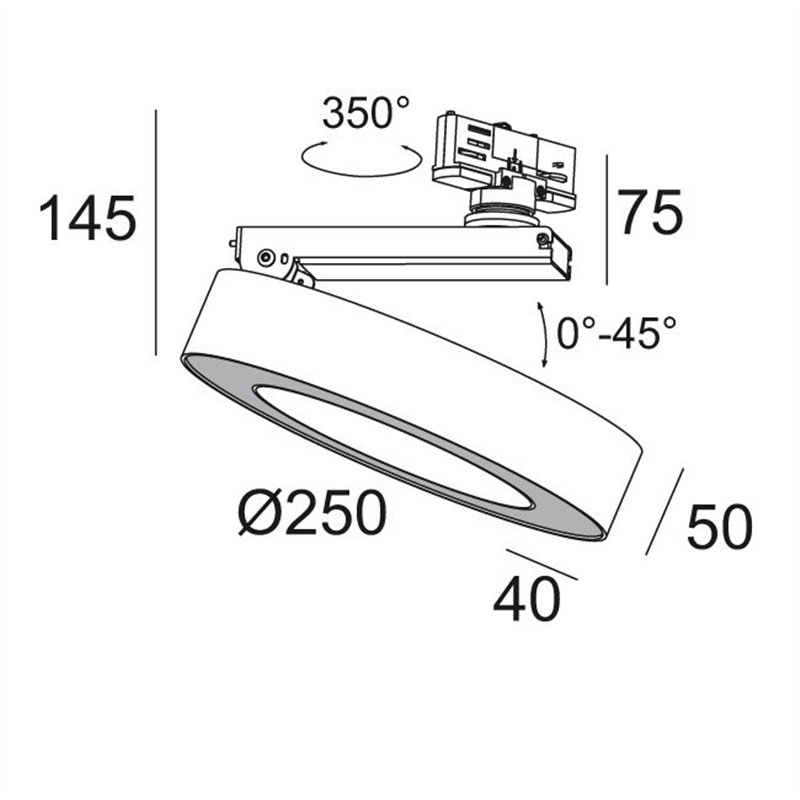 Delta Light SUPER-OH! XS PIVOT 25 ADM DIM8 Trackverlichting