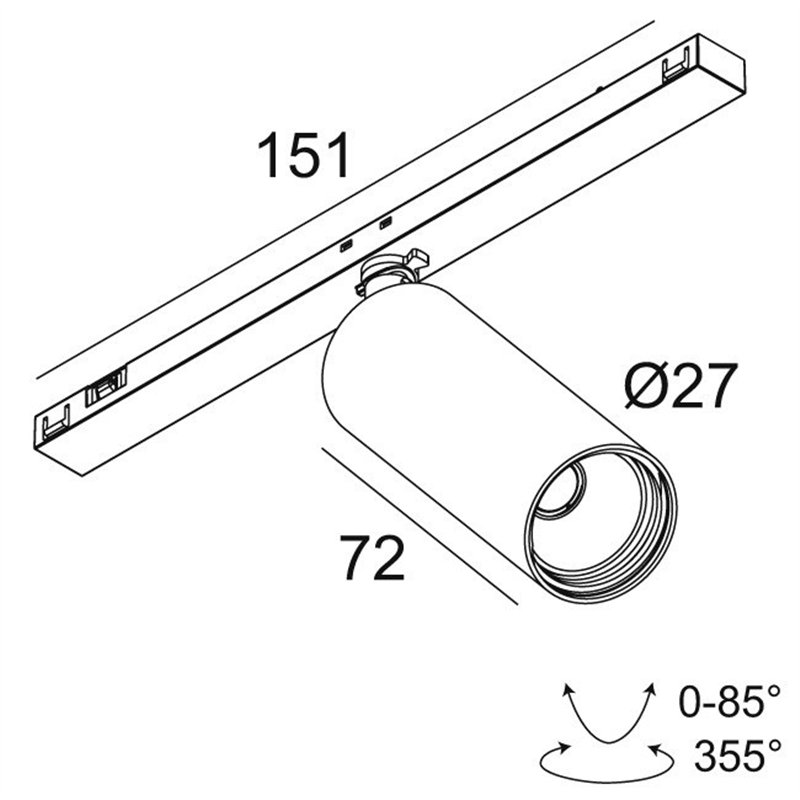 Delta Light Sl19 - Spy 27 DIM5 Trackverlichting