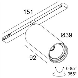 Delta Light Sl19 - Spy 39 DIM5 Track lighting fixture