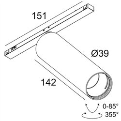 Delta Light Sl19 - Spy 39 L DIM5 Track lighting fixture