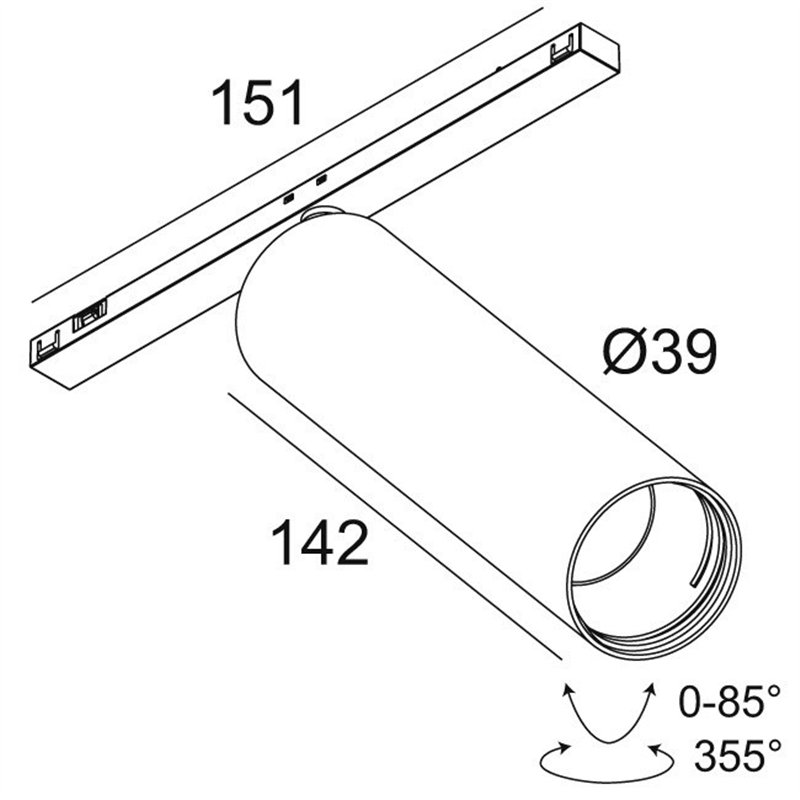 Delta Light Sl19 - Spy 39 L DIM5 Trackverlichting