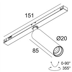 Delta Light Sl19 - SPY 20 DIM5 Track lighting fixture