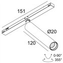 Delta Light Sl19 - SPY 20 L DIM5 Trackverlichting