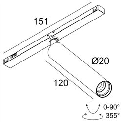 Delta Light Sl19 - SPY 20 L DIM5 Track lighting fixture