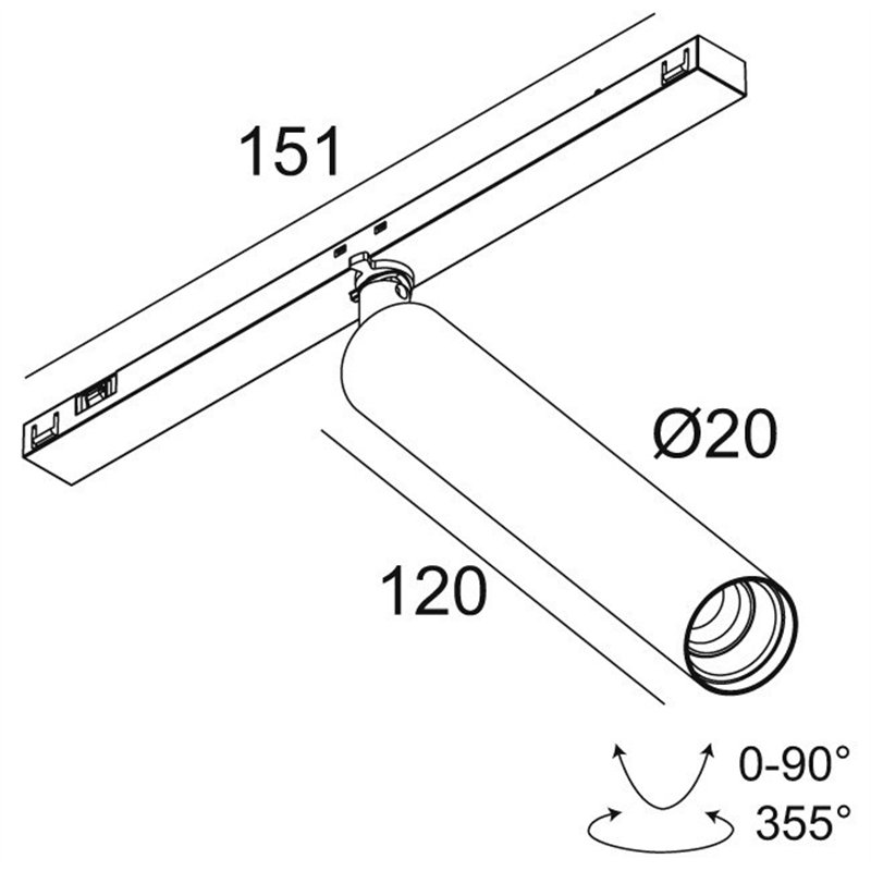 Delta Light Sl19 - SPY 20 L DIM5 Trackverlichting