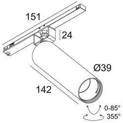 Delta Light Spl14 - Spy 39 L DIM5 Track lighting fixture