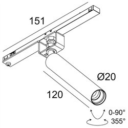 Delta Light Spl14 - SPY 20 L DIM5 Track lighting fixture