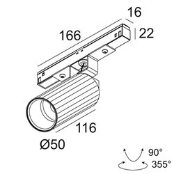 Delta Light M20/M26H - Hedra DIM5 Track lighting fixture