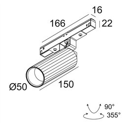 Delta Light M20/M26H - Hedra L DIM5 Track lighting fixture