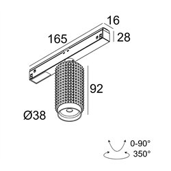 Delta Light M20/M26H - Punk 39 DIM5 Track lighting fixture