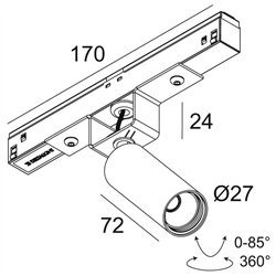 Delta Light M20/M26H - Spy 271 DIM5 Track lighting fixture