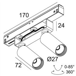 Delta Light M20/M26H - Spy 272 DIM5 Track lighting fixture