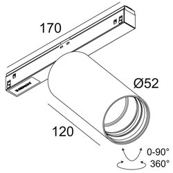 Delta Light M26L - SPY 52 TW DIM5 Track lighting fixture