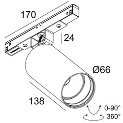 Delta Light M20/M26H - Spy 66 DIM5 Track lighting fixture