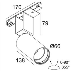 Delta Light M52 - Spy 66 TW DIM5 Track lighting fixture