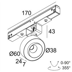 Delta Light M20/M26H - ODRON 1/41 DIM5 Track lighting fixture