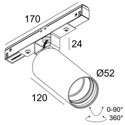 Delta Light M20/M26H - Spy 52 Soft DIM5 Track lighting fixture