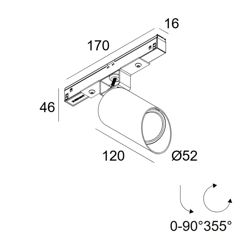 Delta Light M20/M26H - Spy 52 Wallwash DIM5 Trackverlichting