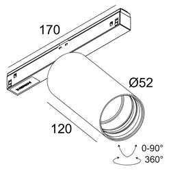 Delta Light M26L - Spy 52 Soft DIM5 Track lighting fixture