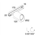Delta Light M26L - Spy 52 Wallwash DIM5 Trackverlichting