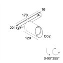 Delta Light M26L - Spy 52 Wallwash Soft DIM5 Trackverlichting