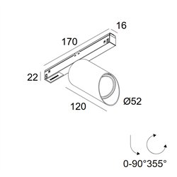 Delta Light M26L - Spy 52 Wallwash Soft DIM5 Track lighting fixture
