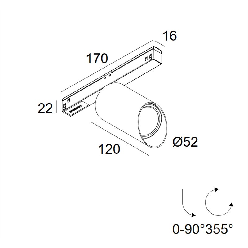 Delta Light M26L - Spy 52 Wallwash Soft DIM5 Trackverlichting