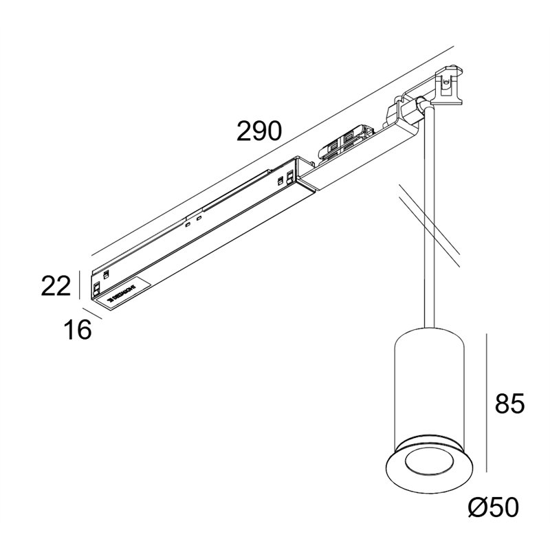 Delta Light Splitline M Cuppa DIM5 Trackverlichting