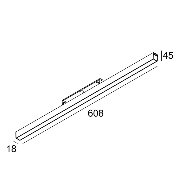 Delta Light Splitline M Led Line HE 1 x 12,6W MDL Trackverlichting