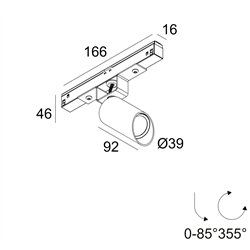 Delta Light M20/M26H - Spy 39 Wallwash Track lighting fixture