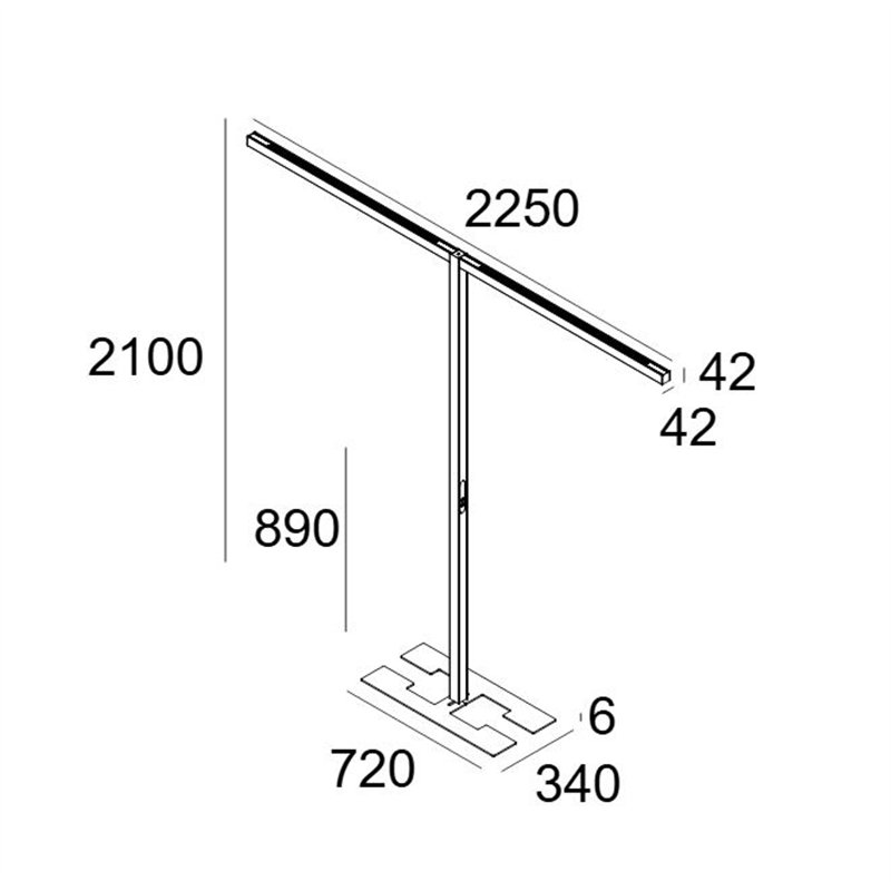 Delta Light INFORM 40 SQ F2 H DOWN-UP Staanlamp