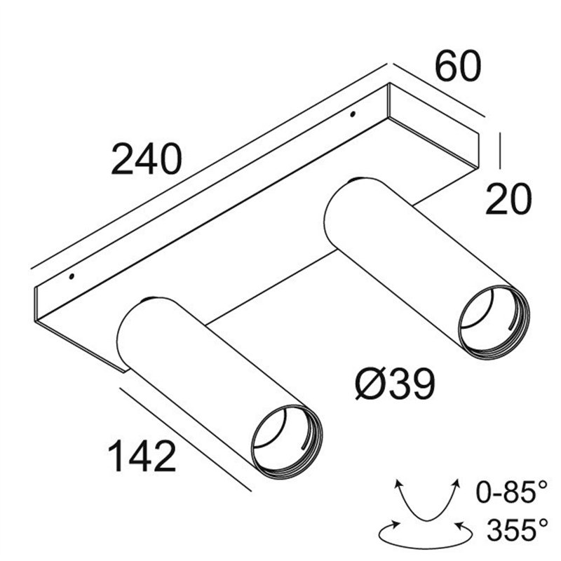 Delta Light SPY 39 L ON 2 DIM8 Plafondlamp