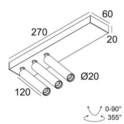 Delta Light UHO L ON 3 Ceiling lamp