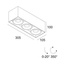 Delta Light Minigrid On 350 Soft DIM8 Ceiling lamp