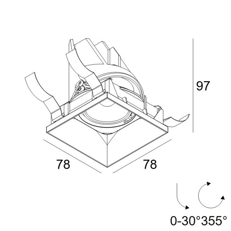 Delta Light ENTERO SQ-S TRIMLESS HE Plafondlamp