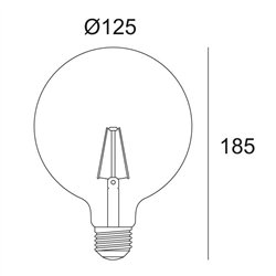 Delta Light LED FILAMENT GL125 E27 8W 2700K - GOLD