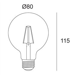Delta Light LED FILAMENT GL80 E27 8W 2700K
