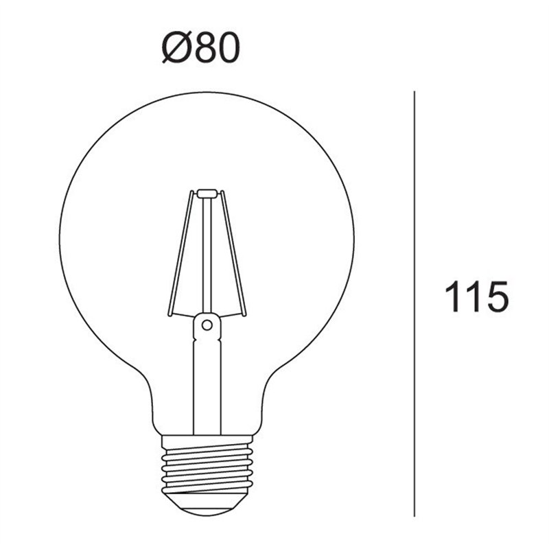 Delta Light LED FILAMENT GL80 E27 8W 2700K