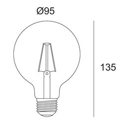 Delta Light LED FILAMENT GL95 E27 8W 2700K