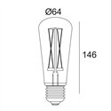Delta Light LED FILAMENT T64 E27 6W 2200K - SMOKE