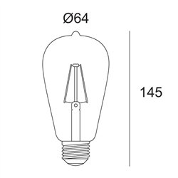 Delta Light LED FILAMENT T64 E27 8W 2700K