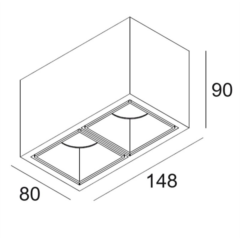 Delta Light Boxy 2 L HE DIM8 Plafondlamp