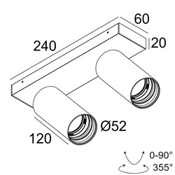 Delta Light SPY 52 ON 2 HE DIM8 Ceiling lamp