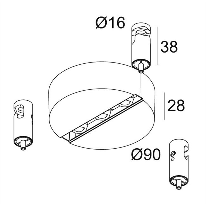 Delta Light CEILING BASE MULTI 3